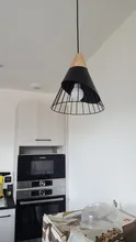 Pendant-Lamp Lampshade Led-Bulb Kitchen-Light Wood Bedroom PHYVAL E27 Aluminum Nordic
