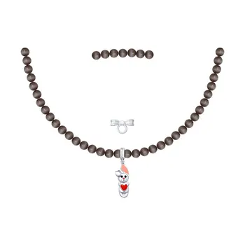 

Necklace Sokolov from silver with enamel and cubic zirconia, fashion jewelry, 925, women's/men's, male/female