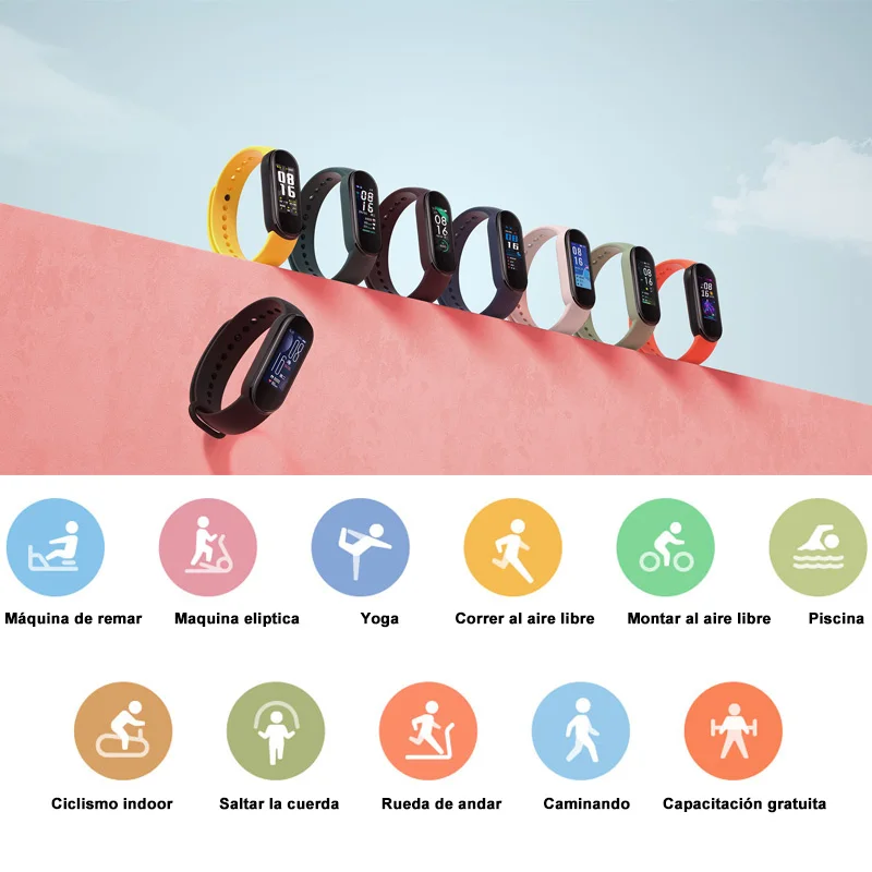 Умный Браслет Xiaomi Mi Band 5 Смарт браслет 1 &quotAMOLED цветной экран Спортивный смарт