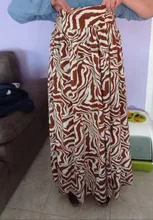 Long Skirts Maxi A-Line Celmia Printed Elegant Zebra Vintage Plus-Size Womens Casual