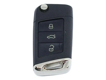 

Remote Key shell 3 buttons with blade HU66 battery on without Transponder chip for VW Golf 7 New Polo after 2017