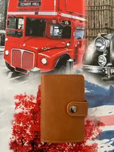 Tarjetero de cuero PU para hombre y mujer, tarjetero de Metal RFID Vintage de aluminio, Note Carbon, novedad de 2021