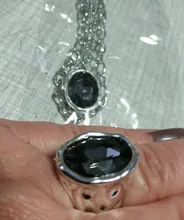 Anslow de joyería de moda de calidad superior Retro Oval grande anillo de dedo de cristal para las mujeres parejas de mujeres regalo de día de San Valentín LOW0041AR