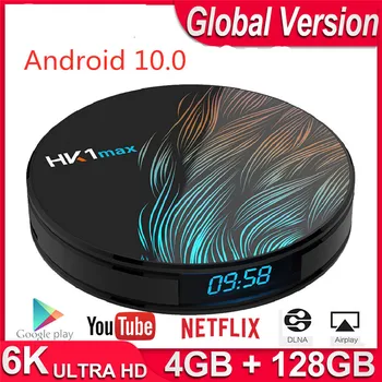 

HK1 Max 4GB RAM 128GB Android 10.0 Smart TV Box Rockchip3318 4K Google Play Store Youtube Netflix KD Player HK1Max Set Top Box