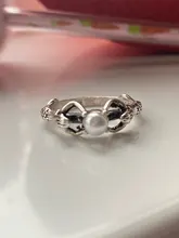Anillo de compromiso de dos sirenas con perlas para mujer, joyería de boda, Color plata antigua, regalos de amor