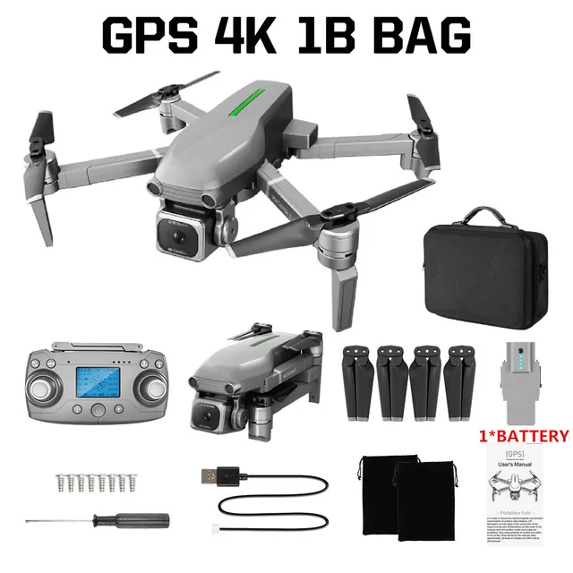 1 Battery Bag L109 RC Drone 4K Quadcopter With Camera Full HD Professional Helicopter 5G WIFI GPS Follow Me FPV Electronic Stabilization Lens - Цвет: 1 Battery Bag