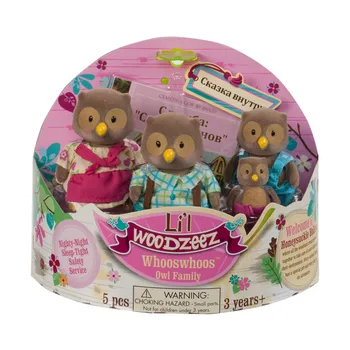 

Li L woodzeez. Family of Owls (4 pcs) in a set with a book,