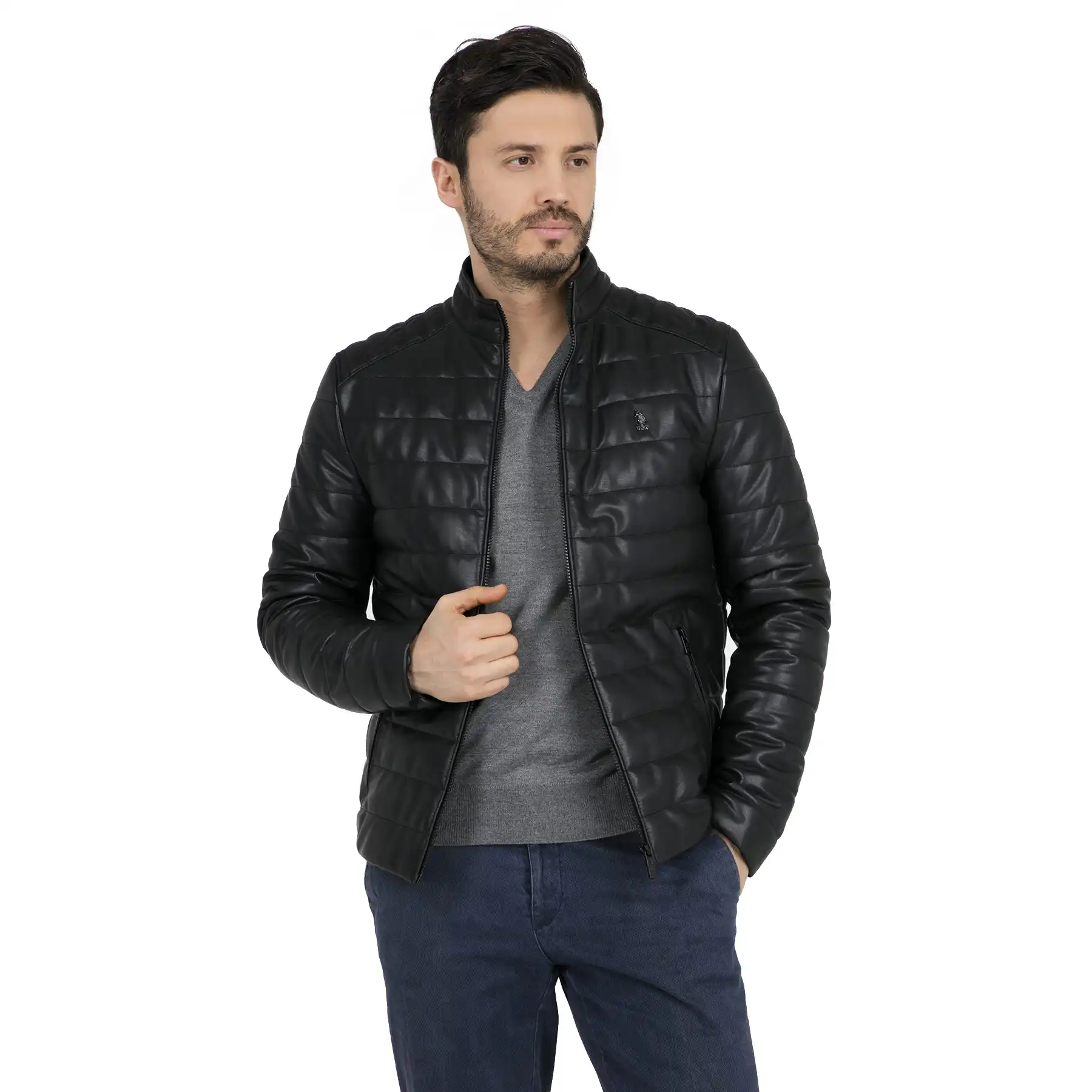 polo men's leather jacket