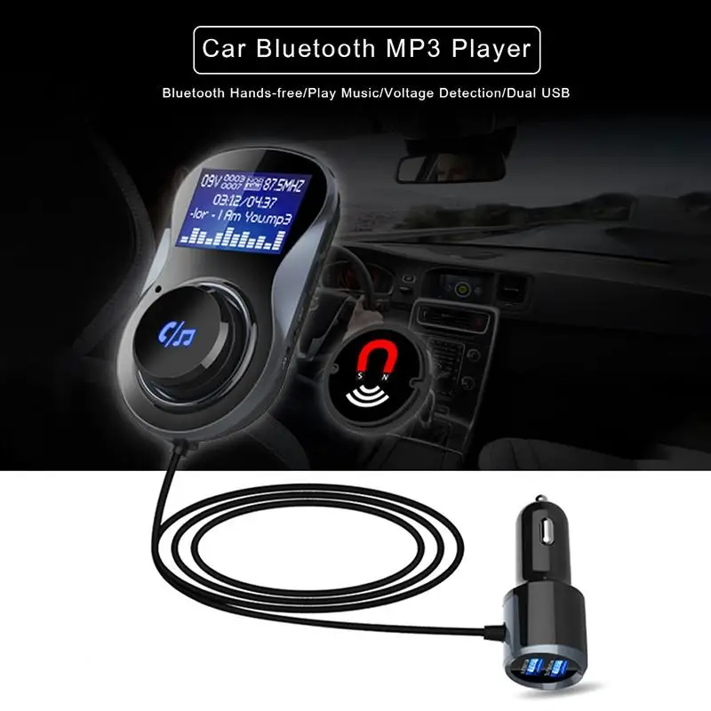 1," Экран автомобиля Bluetooth FM передатчик Магнитный передатчик 5В/3.4A Dual USB Порты и разъёмы громкой связи FM модулятор аудио Музыка MP3 плеер