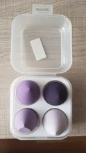 4/1pc maquillaje licuadora Puff cosmético de maquillaje esponja con caja de almacenamiento de la Fundación esponja para polvo herramienta de la belleza de las mujeres Accesorios