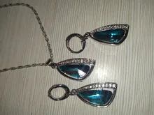 Juegos de joyas para mujer, bodas, Plata de Ley 925, collar de circonia cúbica verde, juegos de pendientes