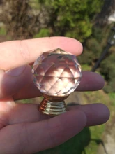 NAIERDI 20mm/30mm/40 diamante redondo mm cristal perillas de vidrio armario tiradores de cajón perillas Manijas para gabinete de la manija de los muebles