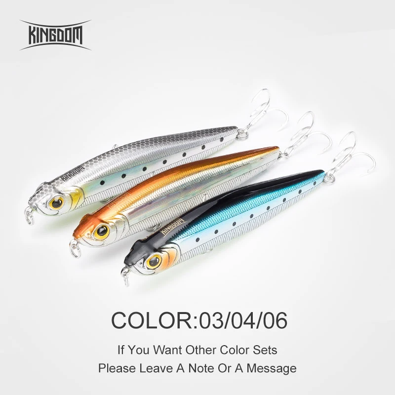Color 3 4 6 Kingdom твердая приманка для рыбалки Тонущий Карандаш воблеры 100 мм 29,7 г 85 мм 19,4 г морской бас длинные приманки искусственная модель наживки 5503 - Цвет: Color 3 4 6