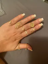 Tocona 9 unids/set lujo oro anillos para las mujeres cristal duro transparente piedra serpiente hueco redondo geométrico joyería бижутерия 7054