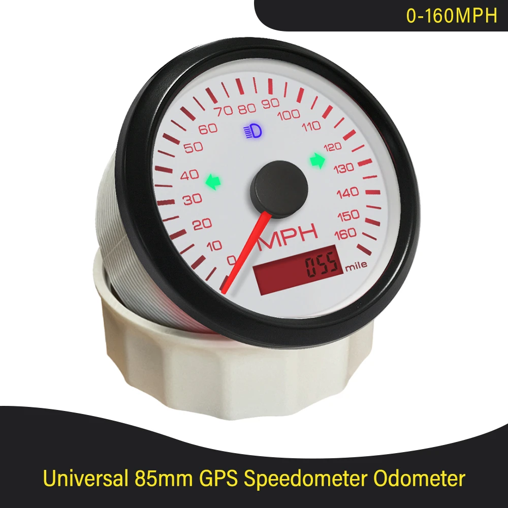 Compteur De Vitesse Moto Par Satellite Compteur de vitesse GPS 85mm, 0 125 km/h 0 160 km/h 0 200 km/h avec  odomètre réglable pour voiture moto avec rétro éclairage rouge jaune |  AliExpress