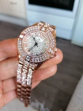 Relojes de oro con diamantes para mujer, pulsera femenina de marca de lujo con diamantes de imitación