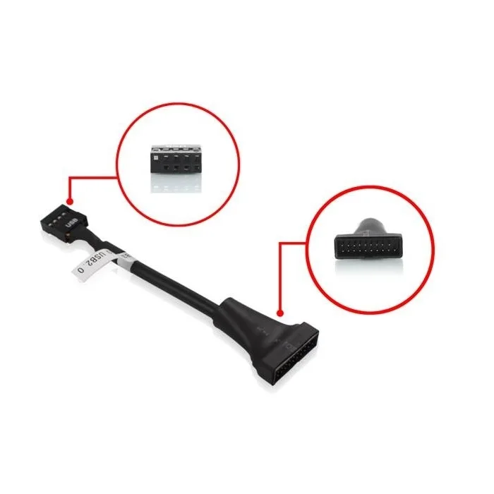 Переходник для материнской платы USB 2.0 IDC 10pin/9pin female to 3.0 20pin/19pin male 15см модель: