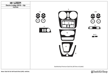 

Interior lining for Dacia Lodgy 2010-UP. Set L2221.