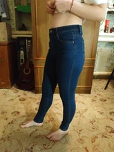 Pantalones vaqueros elásticos de cintura alta para mujer, pitillos hasta el tobillo, ajustados, con realce, color negro y azul, 2020