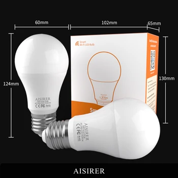 

10W 2Pcs Wifi RGBCW Light Bulbs Smart APP WiFi Remote Control Lamp Voice Control Smart LED Light Bulb Dimmable IOS /Android A++