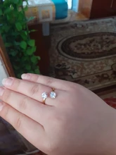 DOTIFI-anillos de acero inoxidable 316L para mujer, de doble circonita sortija de compromiso, joyería de boda