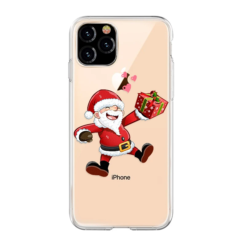 Простой дизайн ударопрочный ультра тонкий чехол для IPhone 11 Pro Max матовый Мягкий ТПУ Прозрачный задний Чехол Рождественский узор - Цвет: 11 Pro-4
