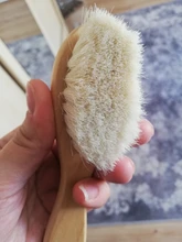 Cepillo de lana Natural para el cuidado del bebé, cepillo para bebé recién nacido, cepillo para el cabello infantil, masajeador de cabeza