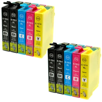 

10 cartriges T18XL T 18XL T 18 XL t1811 t1812 t1813 t1814's refill Compatible for printer Model Epson XP212