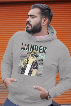 

Angemiel Wear Holidaymaker Spectacled Bear Gray Men 'S Hooded Sweatshirt