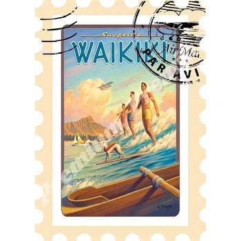 

Hawaii souvenir magnet vintage tourist poster