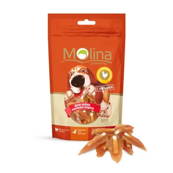 

Molina delicacy D/dogs of small bones with dried chicken, 50g. 12 PCs