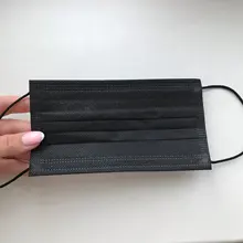 10-200 Uds negro desechable cara máscara 3 capa no tejida máscara de la boca de seguridad transpirable protección Anti contaminación de polvo máscaras negro