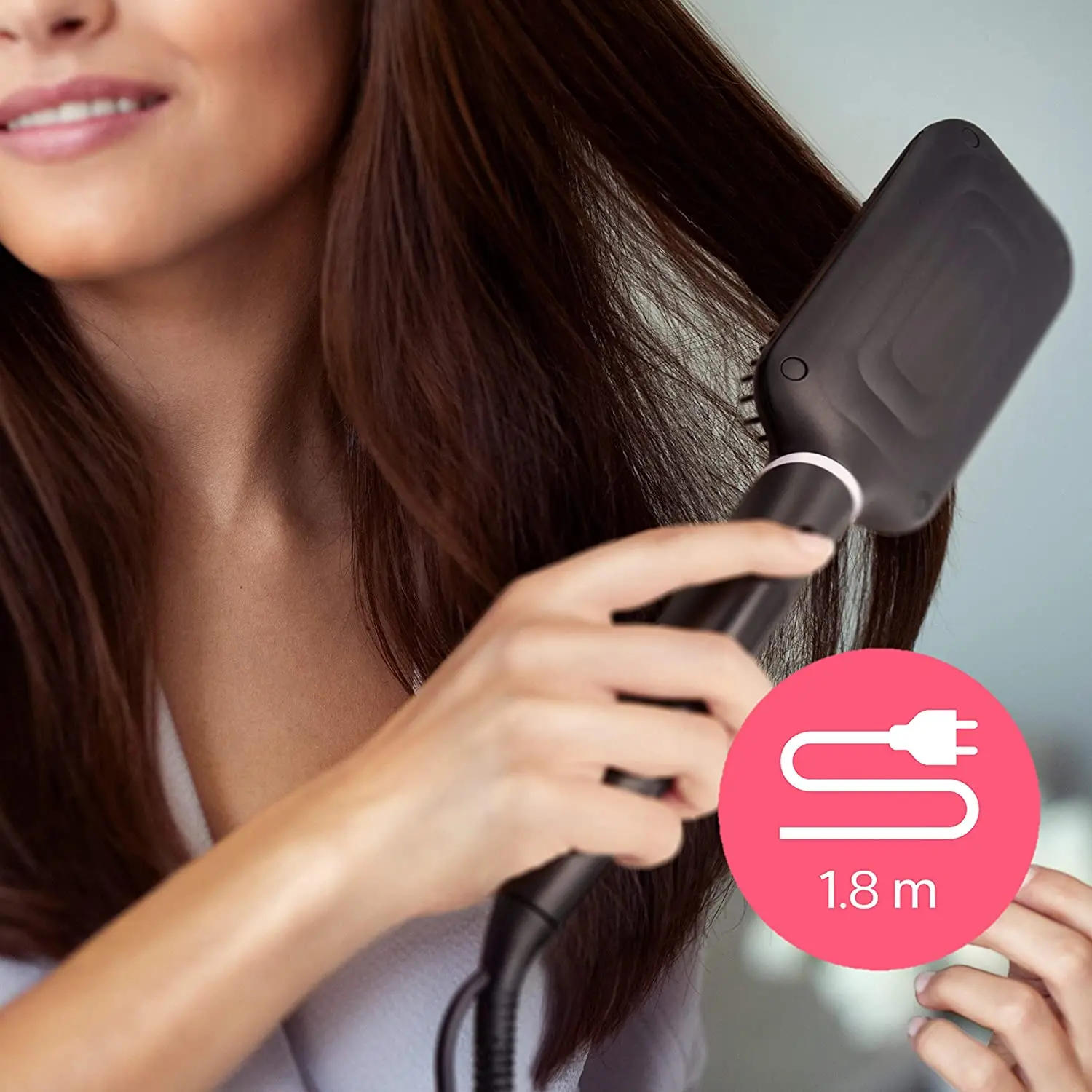 Philips, BHH880/00, Cepillo Alisador de pelo, cerámico para alisar con  calor, moldeador de pelo, 2 posiciones de temperatura| | - AliExpress