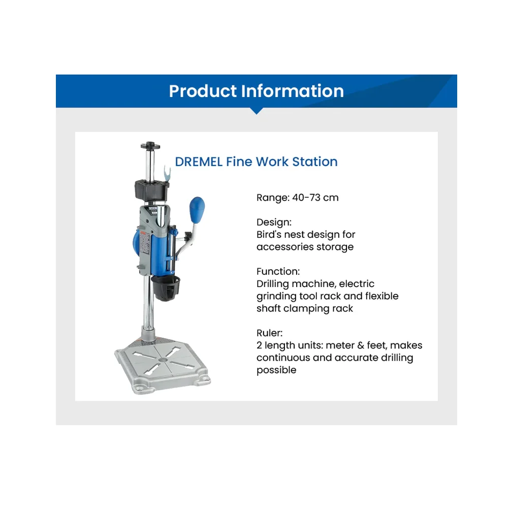 dremel 220-01 rotary tool workstation drill press work station with wrench