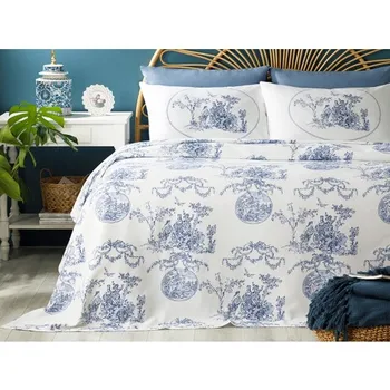 

English Home Ancient Age Printed Double Pique Kit 200x220 Cm Blue