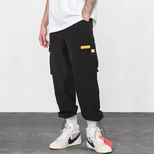 Мужские спортивные штаны с эластичной резинкой на талии в стиле пэчворк, ветровка в стиле хип-хоп, уличная одежда, штаны-шаровары в стиле хип-хоп, Swag, 8855W