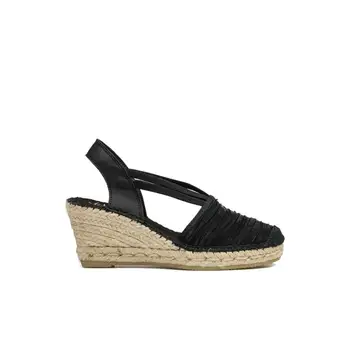 

VIDORRETA WOMEN 'S ESPADRILLES CRIB ESPADRILLE HALF COT ESPARTO FABRIC PLEATED BLACK ELASTIC