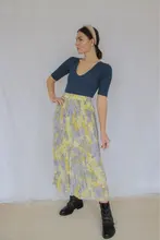 REALEFT-faldas largas plisadas con estampado Floral para mujer, faldas largas de tul, de cintura alta, sueltas, para primavera y verano, 2021