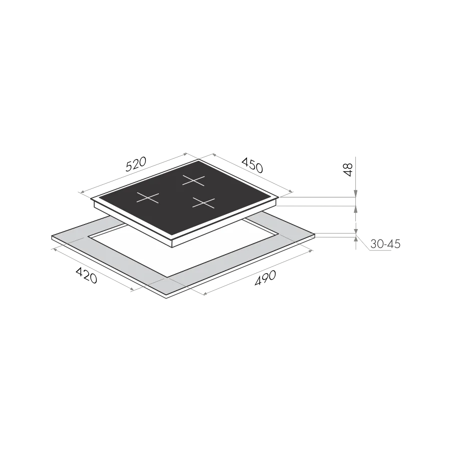 Индукционная панель MAUNFELD MVI45.3HZ.3BT-BK черный