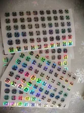 Etiquetas adhesivas láser a prueba de agua para manualidades, esmalte de uñas pintalabios, etiquetas con números de Color, suministros escolares y de oficina, Número 1-300