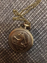 Reloj de bolsillo de cuarzo para hombres y mujeres, pulsera de mano con colgante, de metal antiguo, Alchemist, Edward Elric, para Cosplay