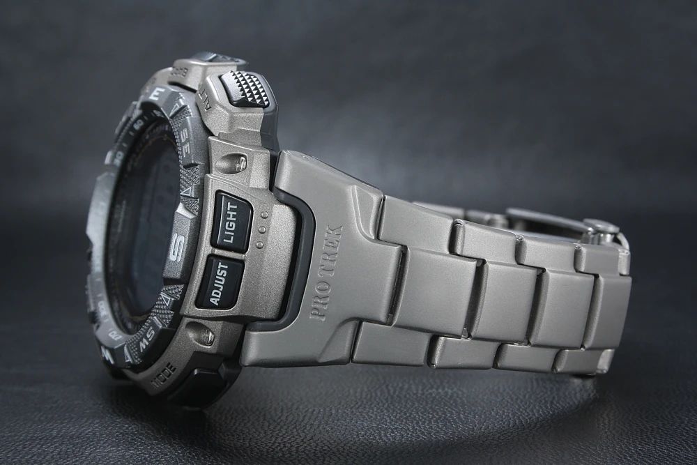 Solar Man Sports Watch Casio Pro Trek Prg-240t-7 Titanium Strap Compass Barometer Altimeter Thermometer - Wristwatches - AliExpress