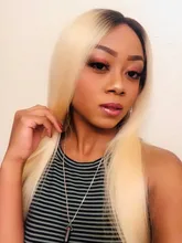 Facebeauty-mechones de pelo liso Remy brasileño degradado, rubio oscuro, 1B 613, paquete de 3/4 con cierre Frontal de malla de 13x4, pieza media gratis