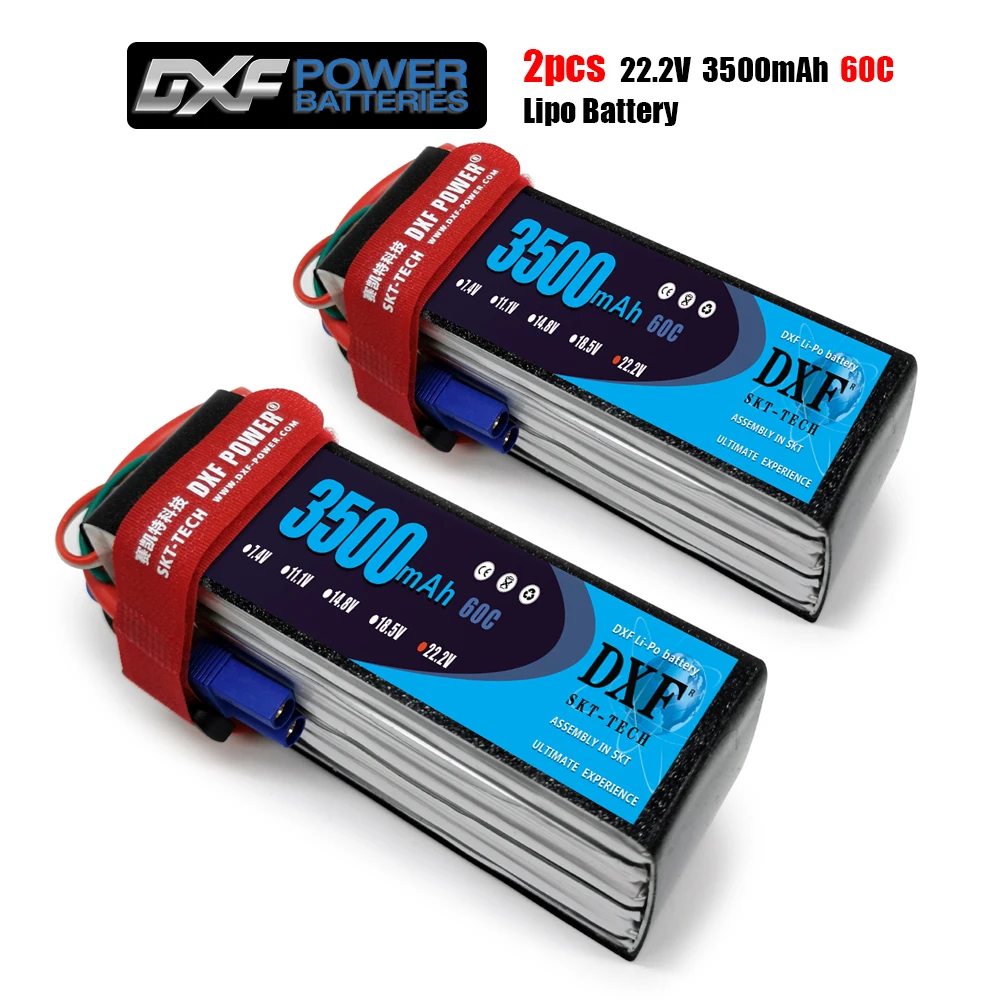 Литий полимерный аккумулятор DXF 3500 мАч 22 2 в 60C 120C 6S XT60/DEANS/XT90/EC5 для AKKU дрона FPV