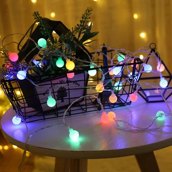 

Ball LED String Lights Battery Powered holiday Lamp Indoor Outdoor Garland Fairy Light Home Party romatic Decoration 1-10M lamp