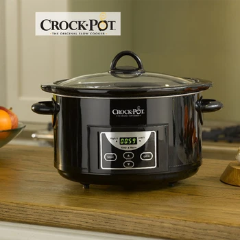 

Crock-Pot Digital Slow Cooker 4.7L SCCPRC507B Black 2 Power Level Automatic Function Keep Warm Ceramic Pot Suitable Oven Kitchen