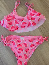 Bañador estampado para niñas de 2 a 16 años, conjunto de bikini para niños, con volantes, para la playa