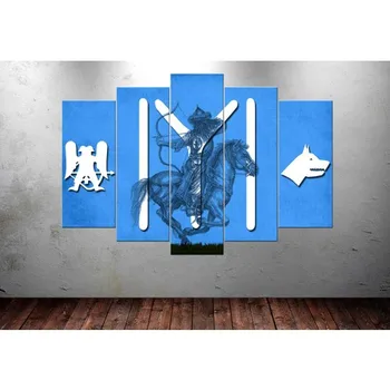 

Resurrection Ertuğrul Turkish Archer Kayi Gray Wolf Blue Canvas Table-70x100 cm