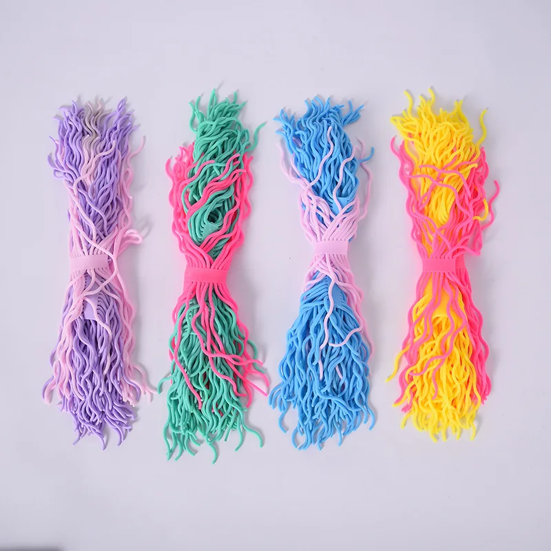 squeeze ball maker Soft Rubber TPR Relieves Pressure Vents Simulation Ramen Noodles Elastic Pull Rope Fidget Toy Elastic Gluten Pull rope mesh stress ball