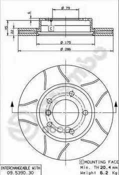 

09.5390.77 _ disc brake front! BMW E36/E46 1.8-2.5tds m42-m52 91 Brembo art. 09.5390.77